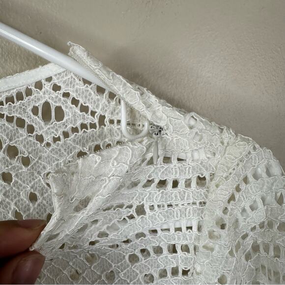 NEW Maje Dress Womens 3- US Large Raye Lace Long Sleeve in Ecru White - Picture 9 of 13